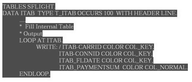 abap internal table with loop - sample program