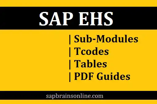 SAP EHS Table, tcodes & PDF training tutorials
