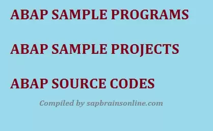 ABAP Sample source codes & projects