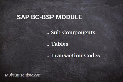 SAP BC-BSP module