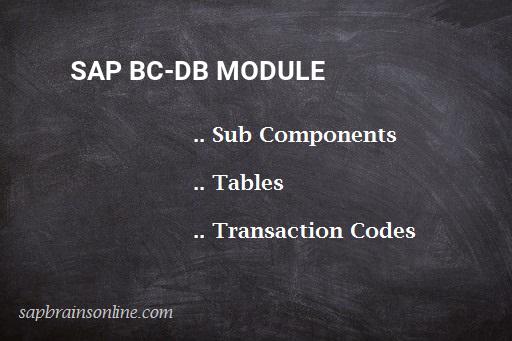 SAP BC-DB module