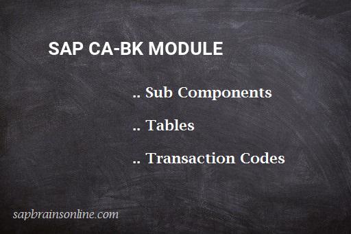 SAP CA-BK module