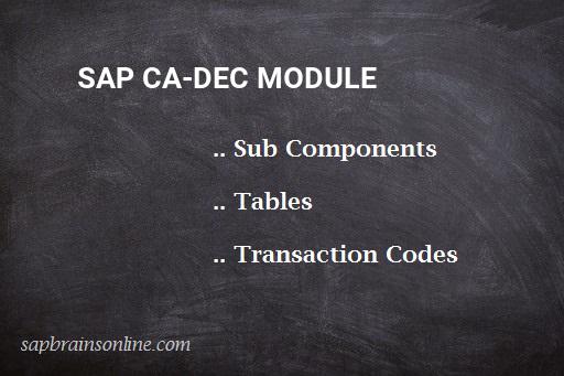 SAP CA-DEC module