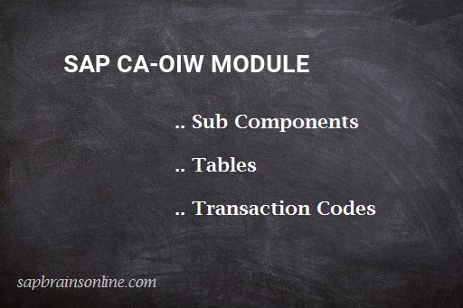 SAP CA-OIW module