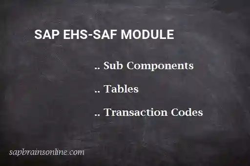 SAP EHS-SAF module