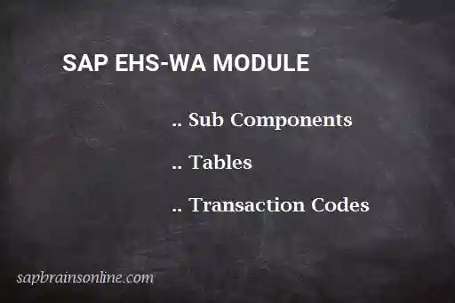 SAP EHS-WA module