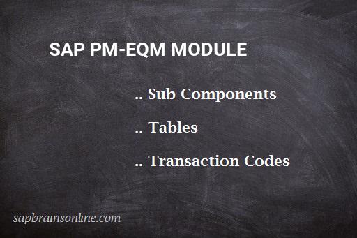 SAP PM-EQM module