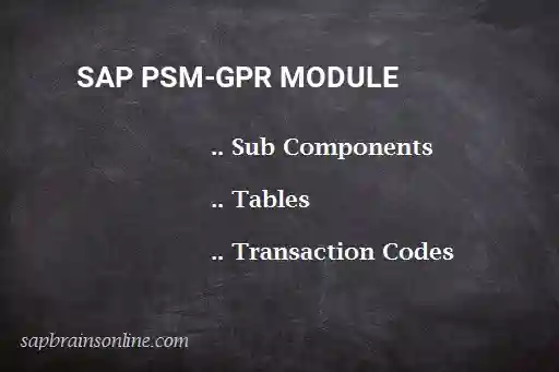 SAP PSM-GPR module