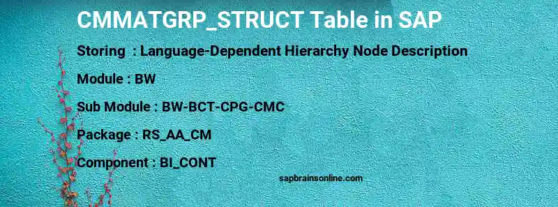 SAP CMMATGRP_STRUCT table