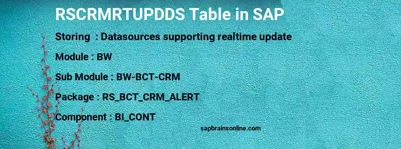 SAP RSCRMRTUPDDS table
