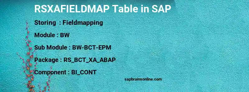 SAP RSXAFIELDMAP table