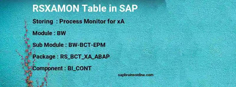SAP RSXAMON table