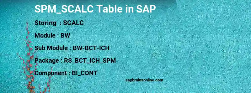 SAP SPM_SCALC table