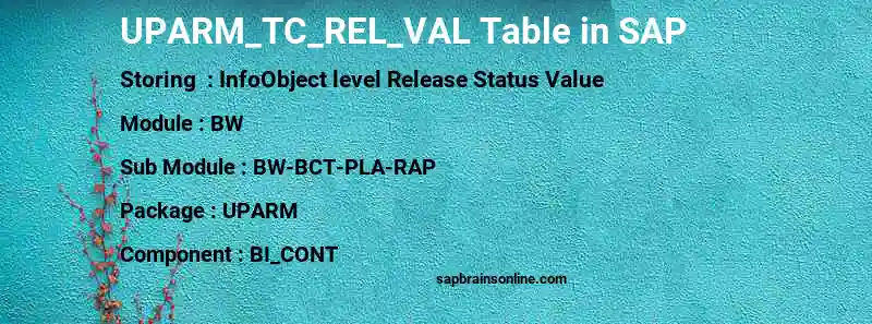 SAP UPARM_TC_REL_VAL table