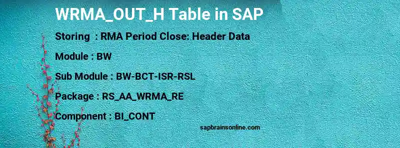 SAP WRMA_OUT_H table