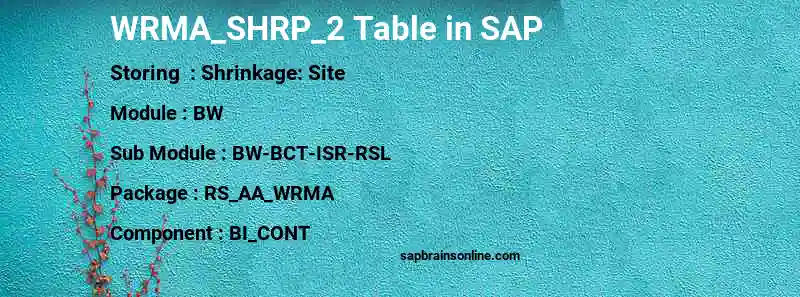 SAP WRMA_SHRP_2 table