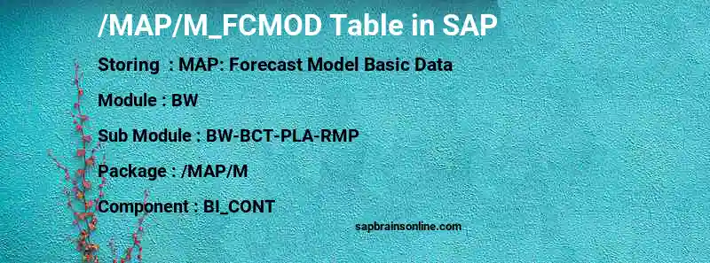 SAP /MAP/M_FCMOD table