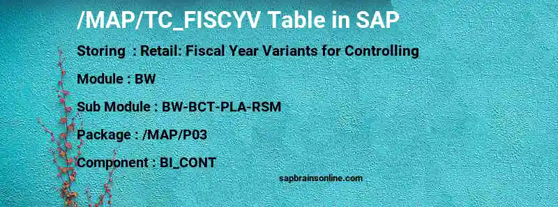 SAP /MAP/TC_FISCYV table