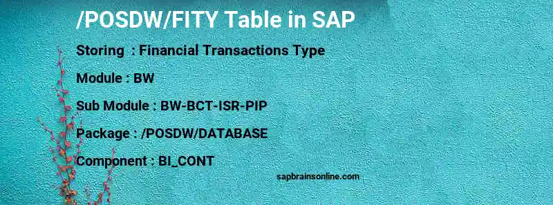 SAP /POSDW/FITY table