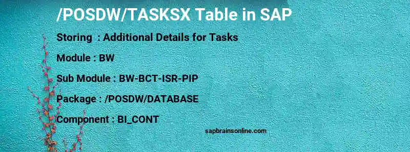 SAP /POSDW/TASKSX table