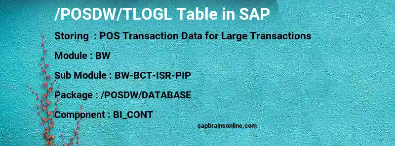 SAP /POSDW/TLOGL table