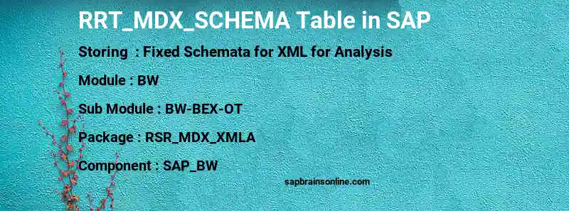 SAP RRT_MDX_SCHEMA table