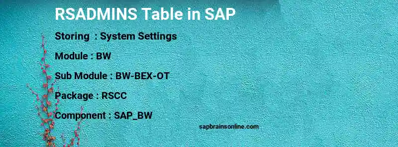 SAP RSADMINS table