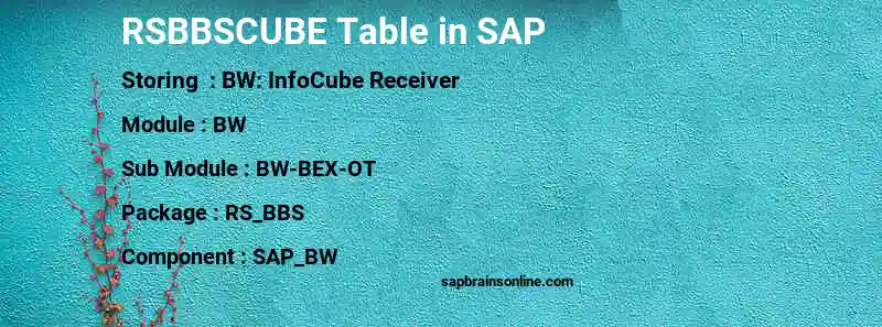 SAP RSBBSCUBE table