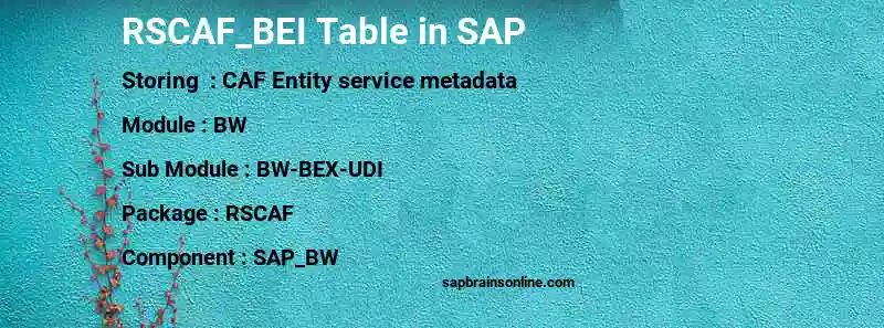 SAP RSCAF_BEI table