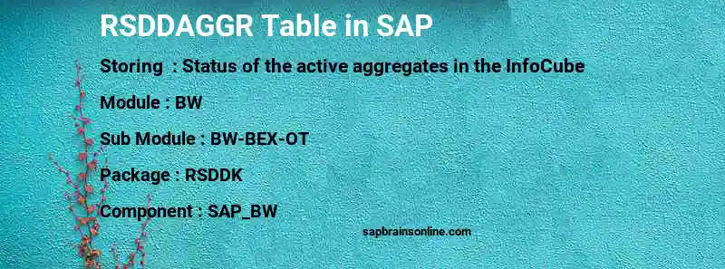 SAP RSDDAGGR table