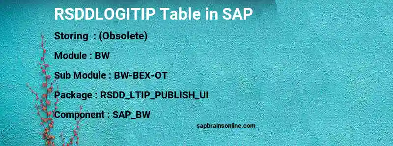 SAP RSDDLOGITIP table