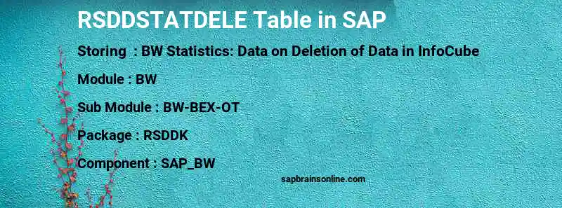 SAP RSDDSTATDELE table