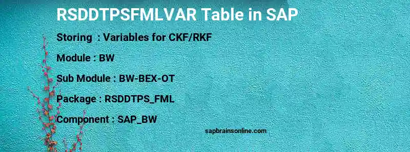 SAP RSDDTPSFMLVAR table