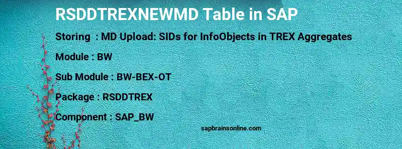 SAP RSDDTREXNEWMD table