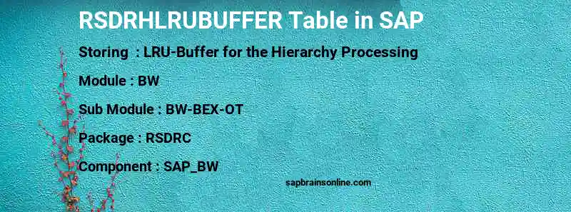 SAP RSDRHLRUBUFFER table