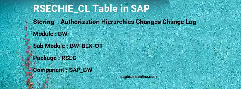 SAP RSECHIE_CL table