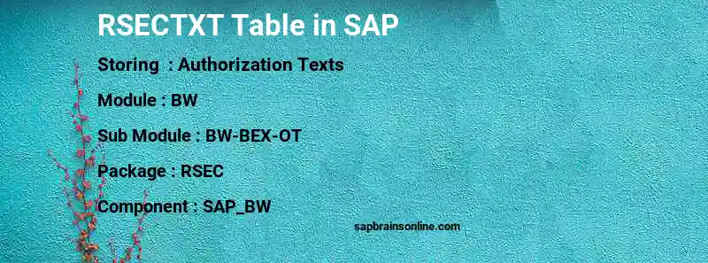 SAP RSECTXT table