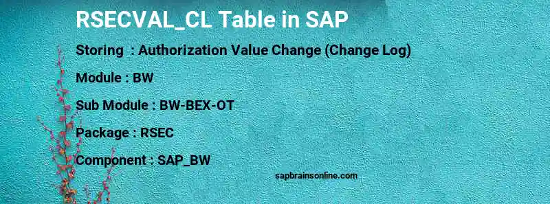 SAP RSECVAL_CL table