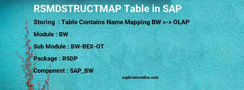 SAP RSMDSTRUCTMAP table