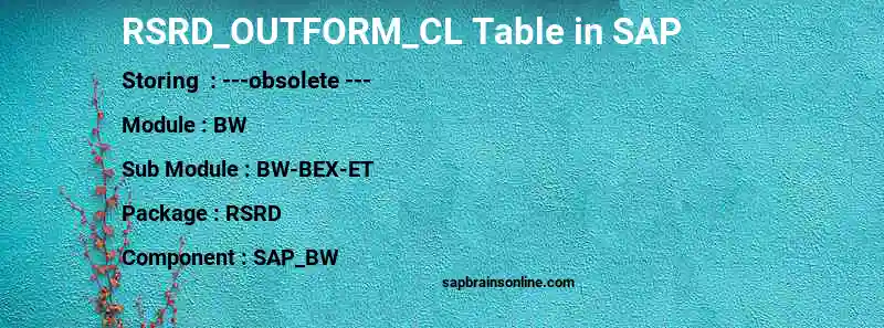 SAP RSRD_OUTFORM_CL table