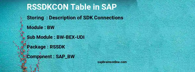 SAP RSSDKCON table