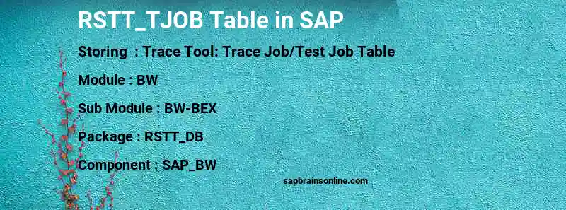 SAP RSTT_TJOB table