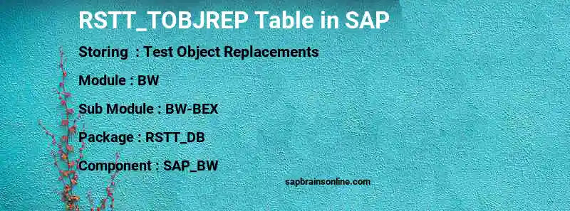 SAP RSTT_TOBJREP table
