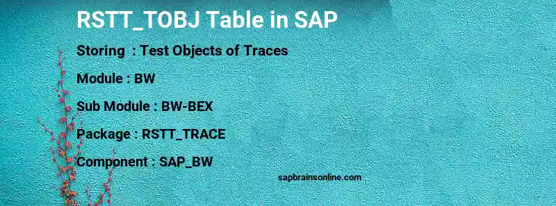 SAP RSTT_TOBJ table