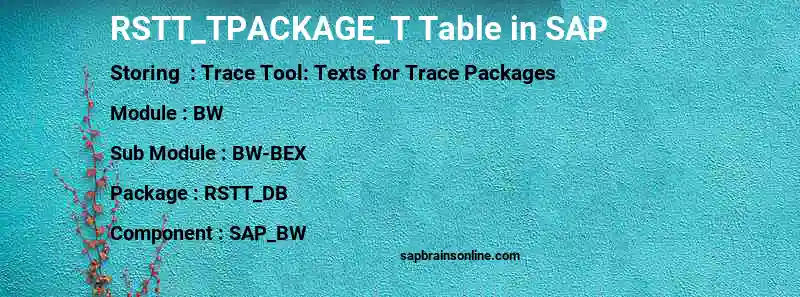 SAP RSTT_TPACKAGE_T table