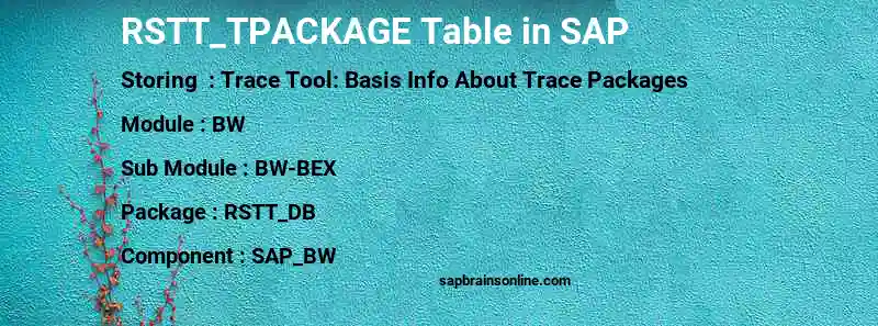 SAP RSTT_TPACKAGE table