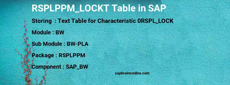 SAP RSPLPPM_LOCKT table
