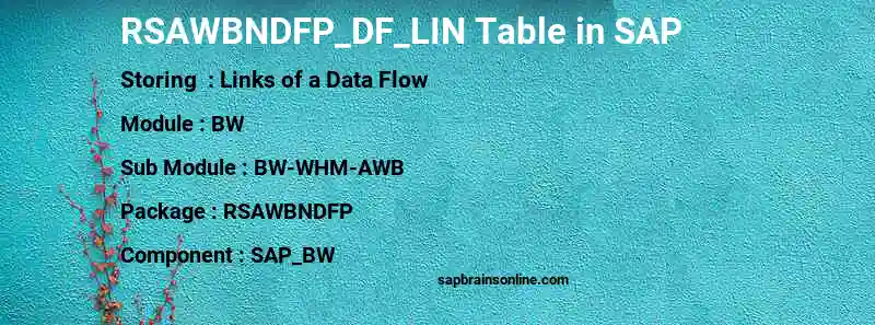 SAP RSAWBNDFP_DF_LIN table