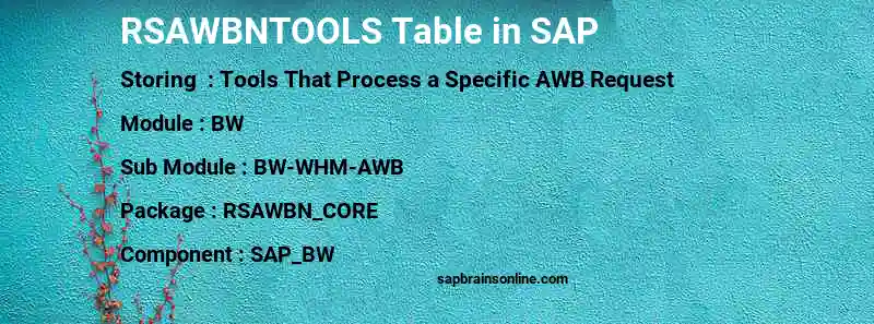 SAP RSAWBNTOOLS table