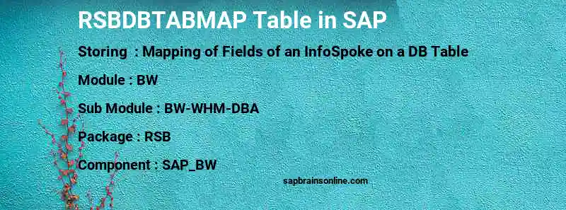 SAP RSBDBTABMAP table
